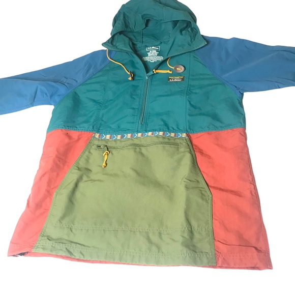 L.L.Bean Colorblock Mountain Classic Anorak Pullover Hoodie - Picture 3 of 12